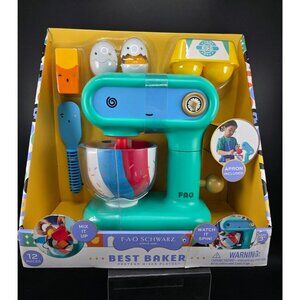 FAO Schwarz 12-Piece Best Baker Pretend Mixer Playset Ages 3+ Apron Included Toy
